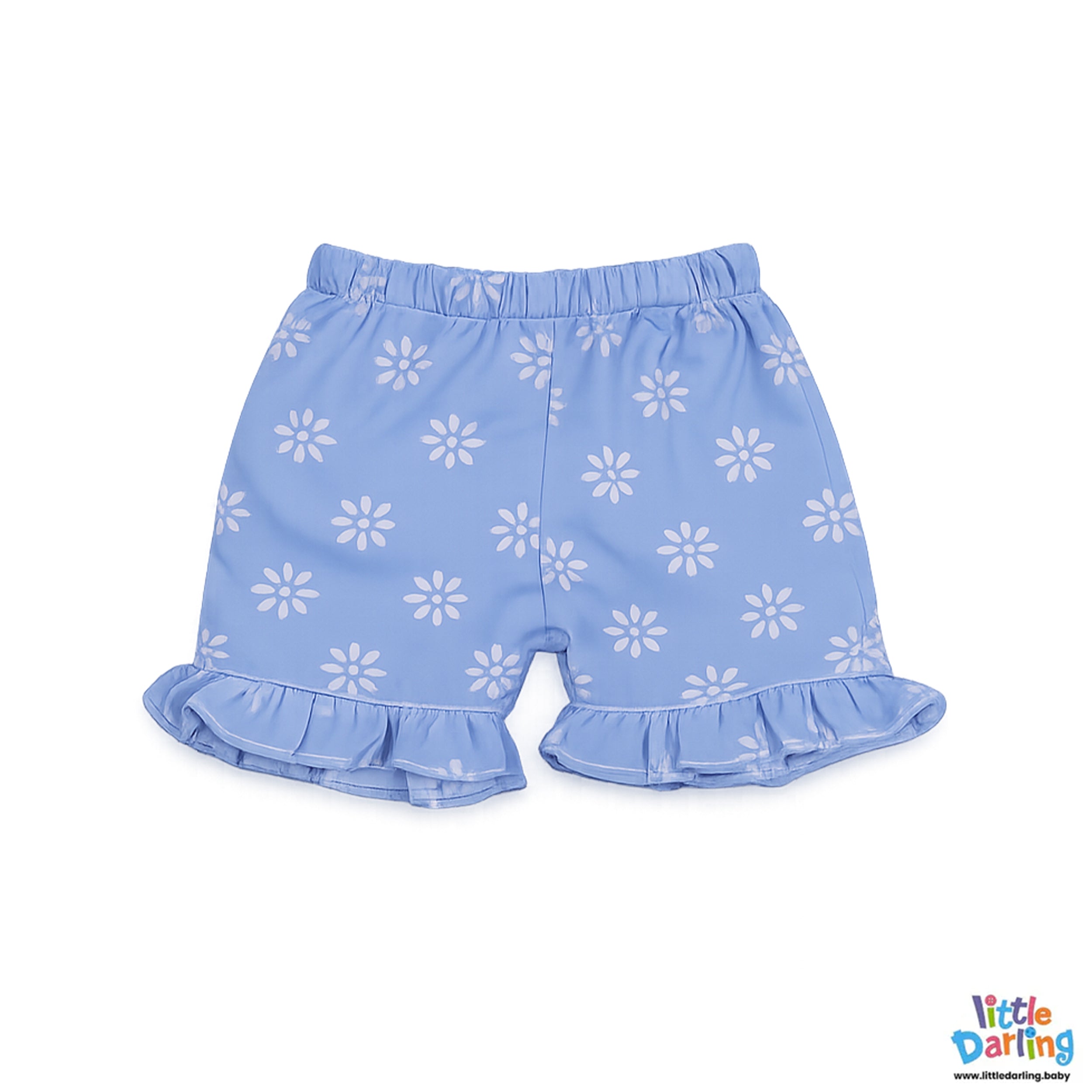 Premium Baby Girls Blue Floral Top & Shorts Set
