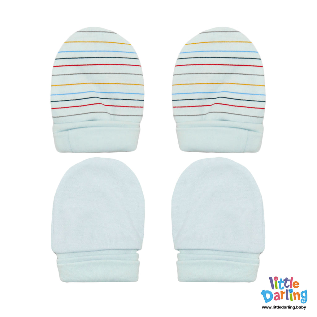 Baby Mittens Pair Pk Of Truck Car Stripes Little Darling