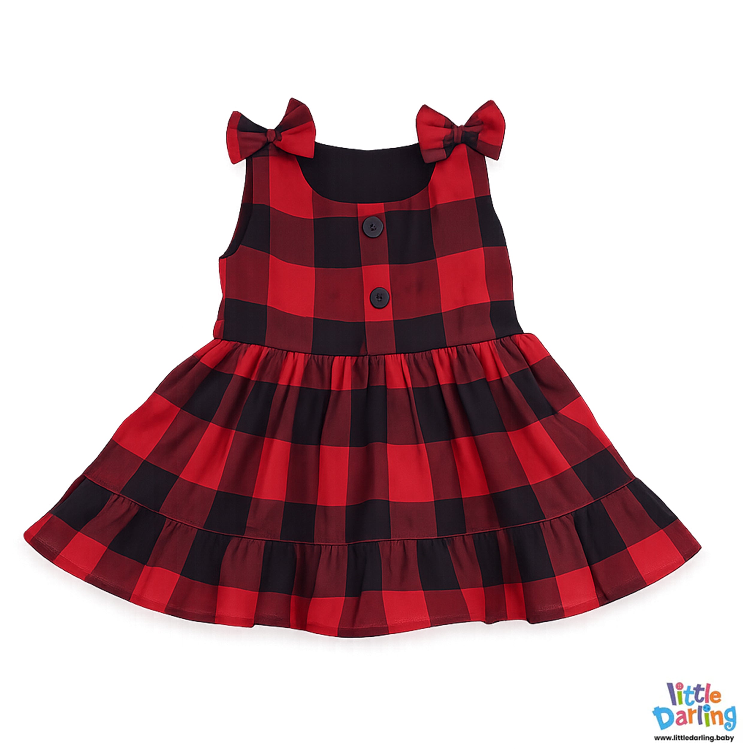 Baby Girls Red Check 2 Pcs Frock Set