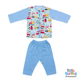 Baby Night Suit Truck & Car Sky Blue Color | Little Darling