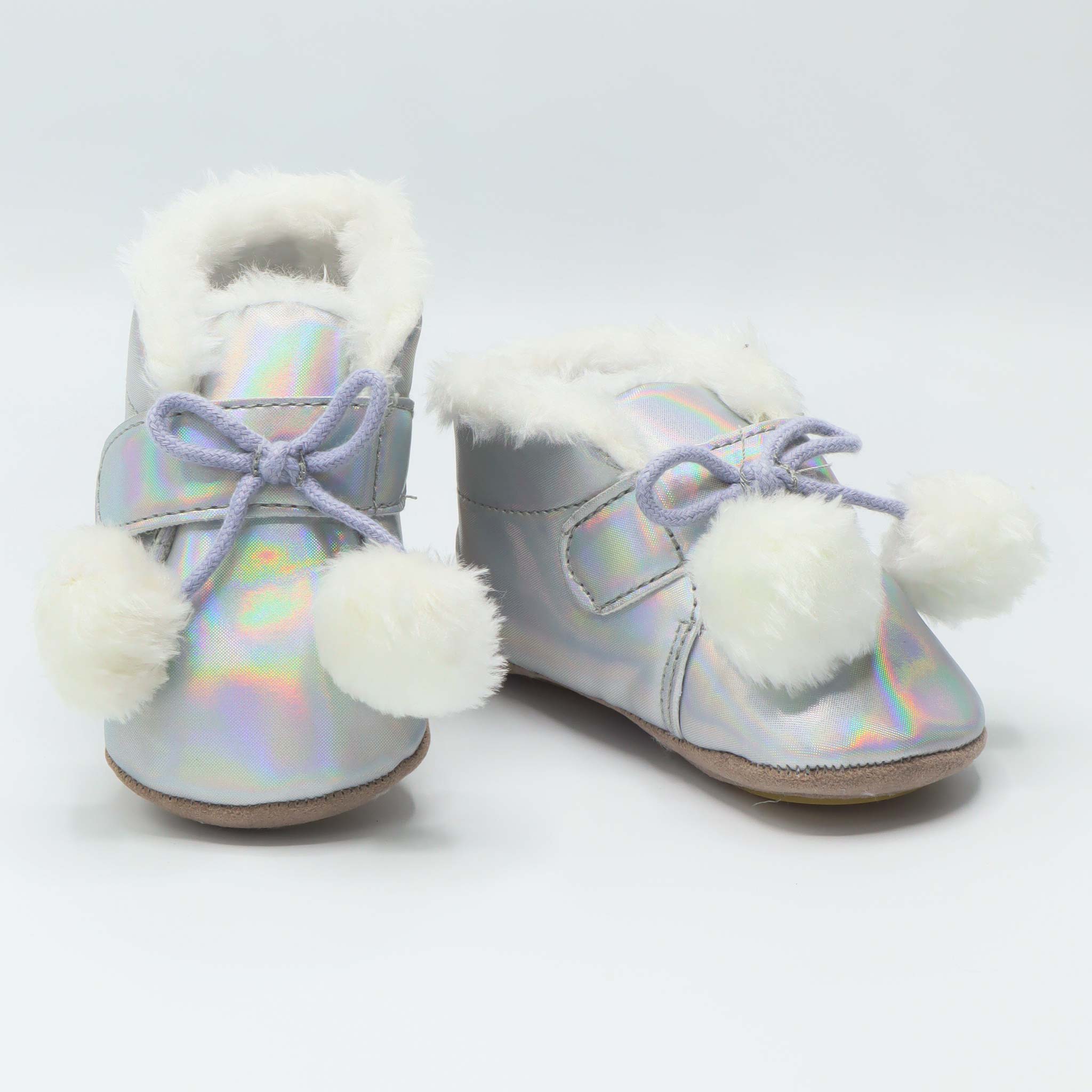 Baby Shoes Silver Color
