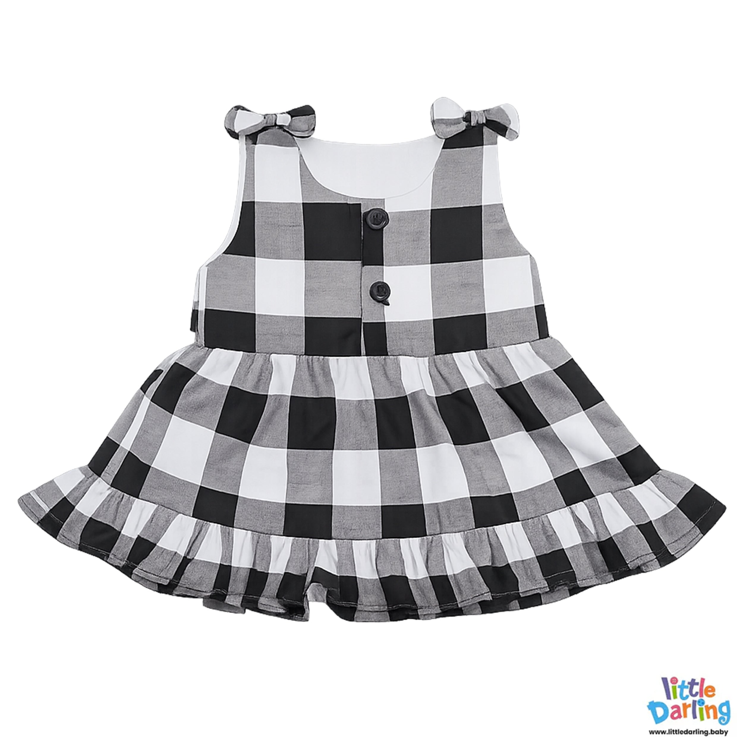Baby Girls White Check 2 Pcs Frock Set