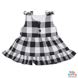 Baby Girls White Check 2 Pcs Frock Set