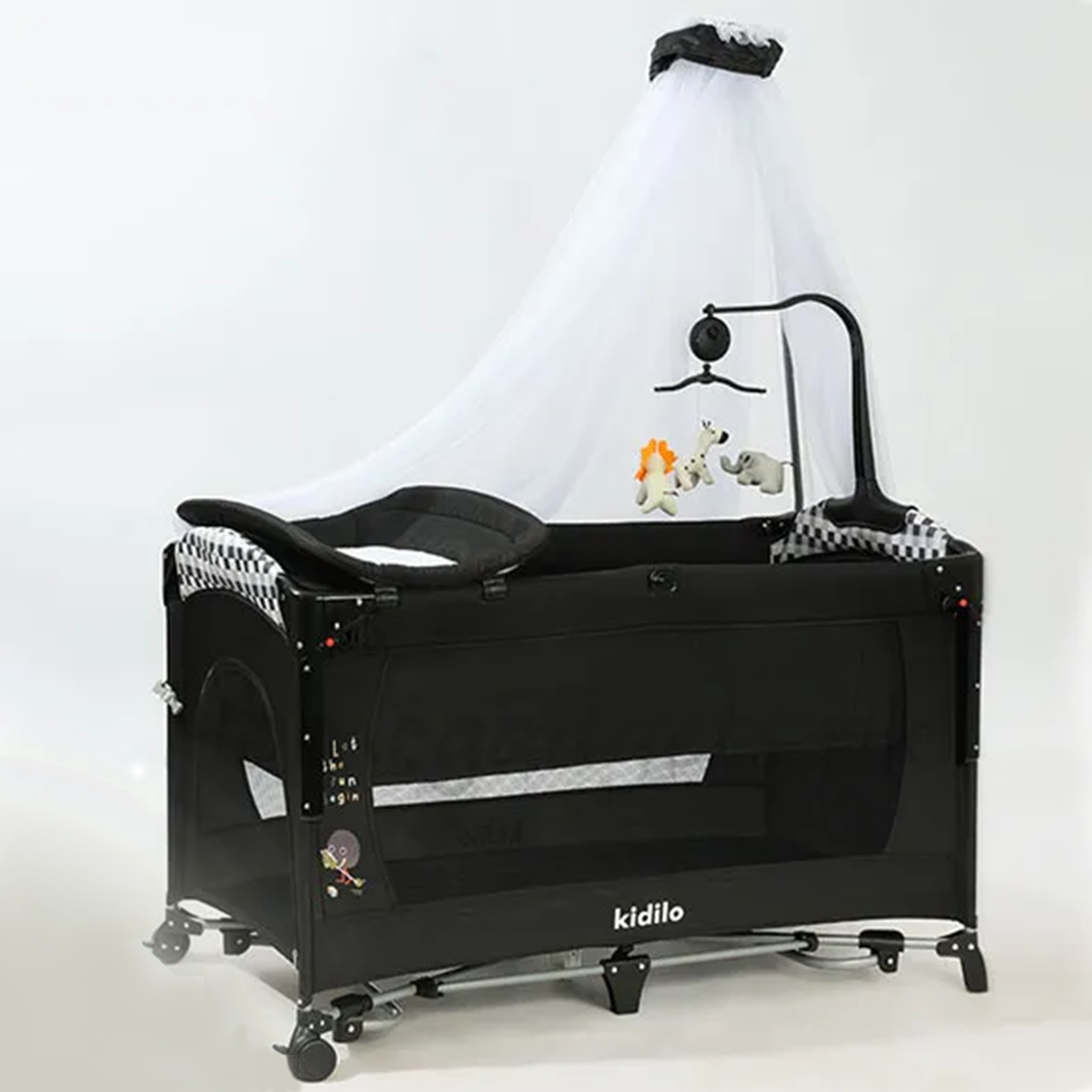 Baby Travel Cot Black Color by Kidilo