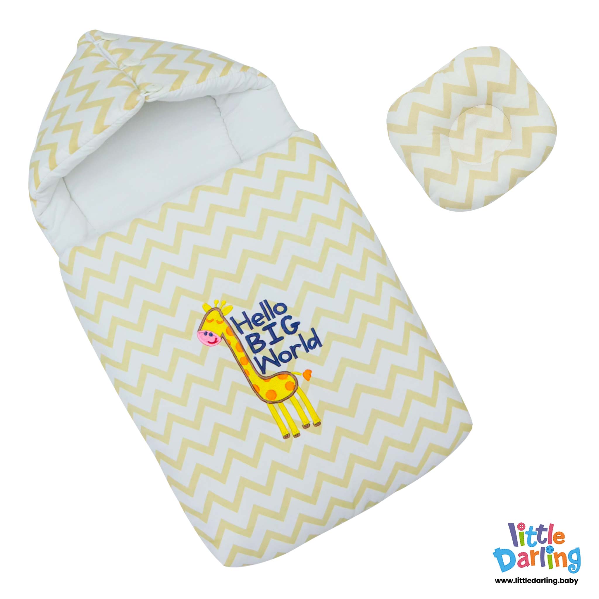 Baby Carry Nest Hooded Hello Big World Yellow Color by Little Darling