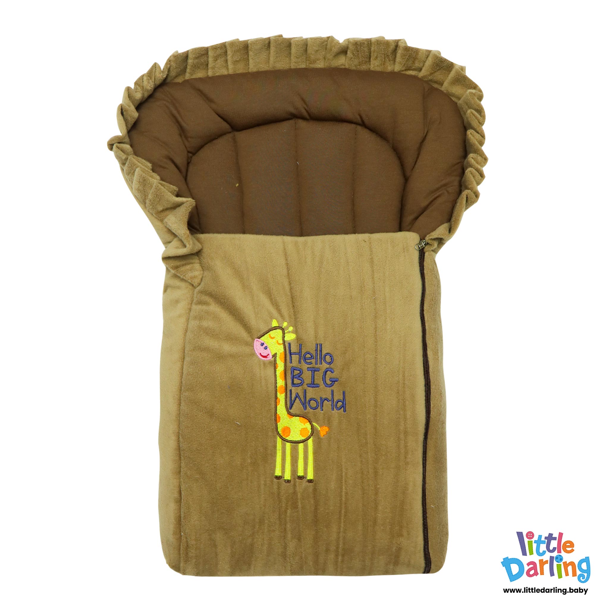 Baby Carry nest Frill Hello Big World Brown by Little Darling