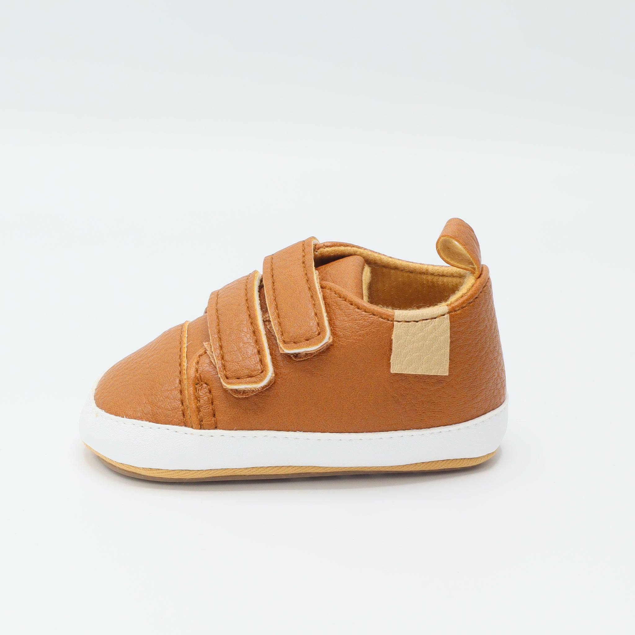 Baby Shoes Brown Straps & White Sole