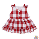 Baby Girls Red Check Dress with Bloomers