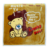 Baby Blanket Lucky Bear Character Brown Color
