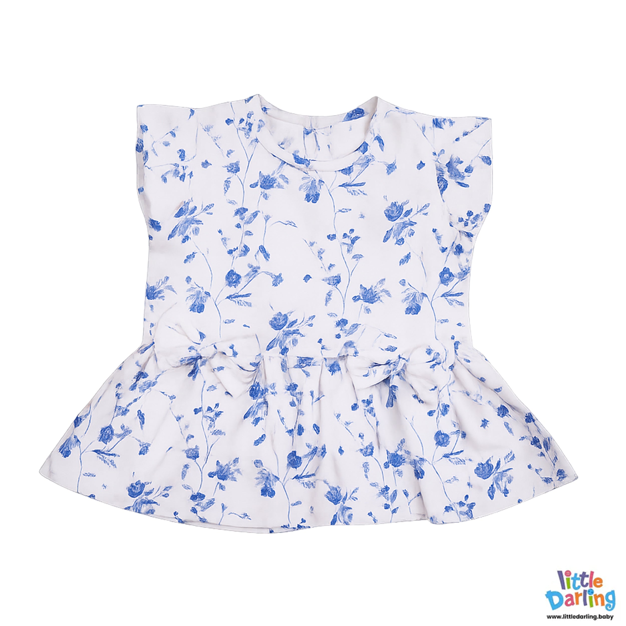 Baby Girls Blue Floral Top & Shorts Set