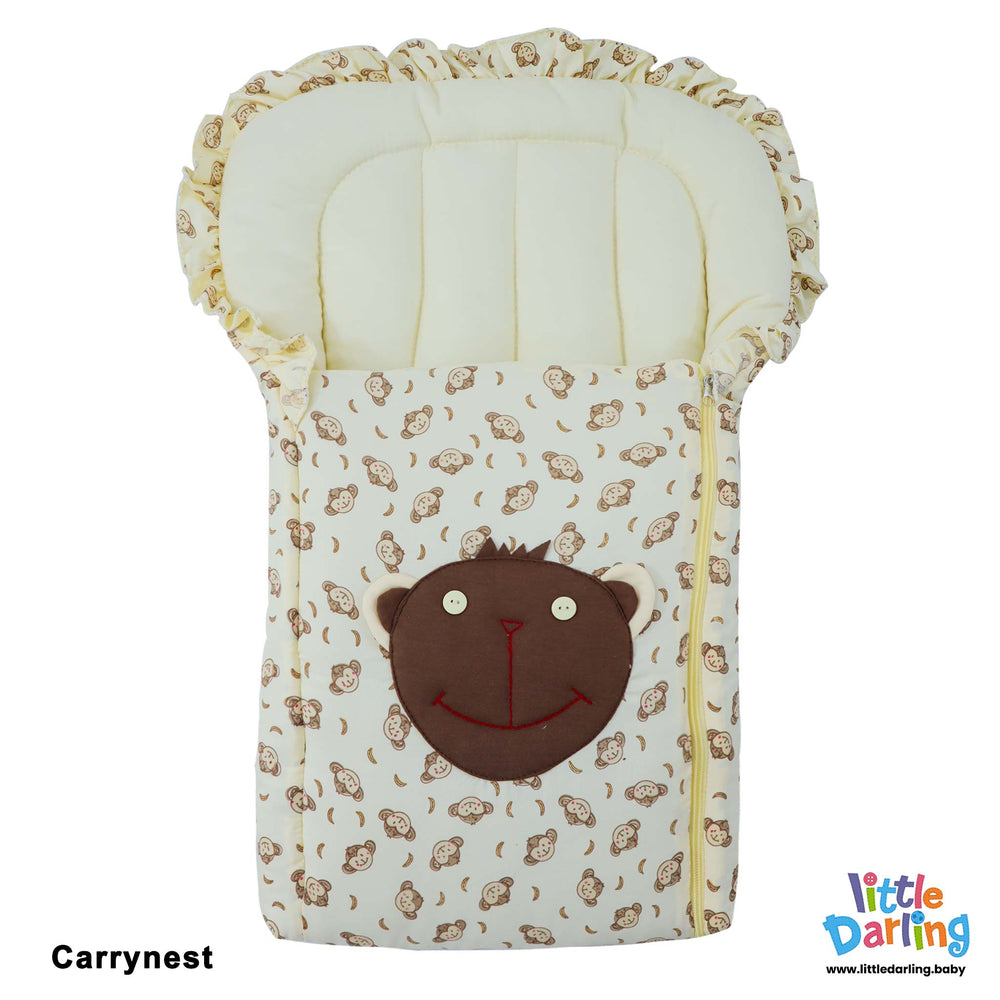 Baby Carry Nest Frill Monkey & Cloud Monkey Embosed | Little Darling Price in Pakistan