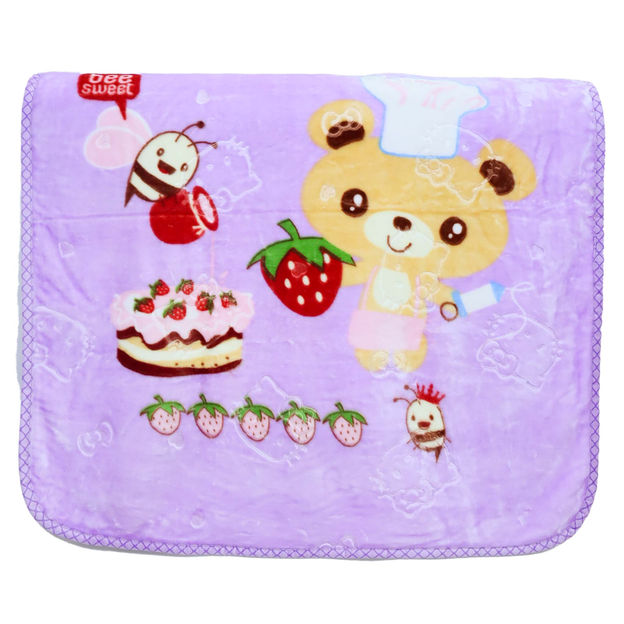 Baby Blanket Bear Character Purple Color