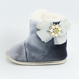 Baby Boots Grey Color with Bow