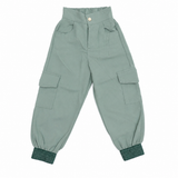 Stylish Girls Sea Green Utility Trousers