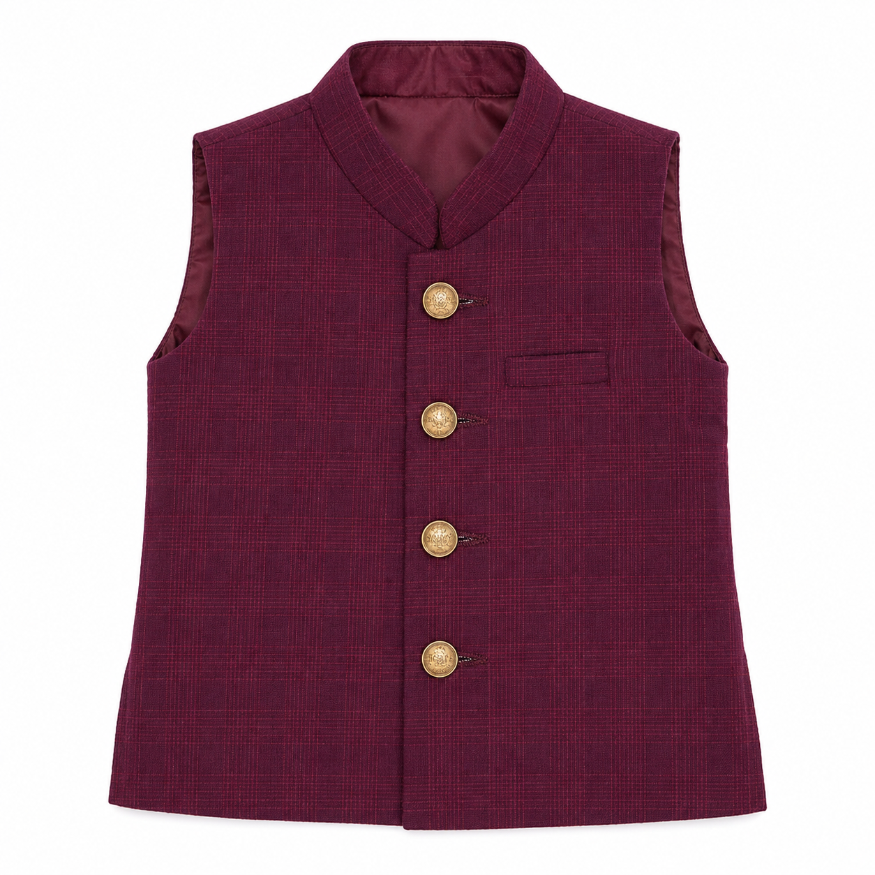 Elegant Boys Maroon Formal Waistcoat