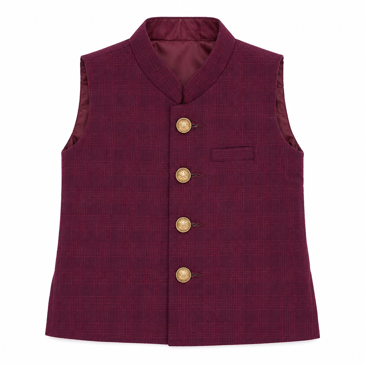 Elegant Boys Maroon Formal Waistcoat