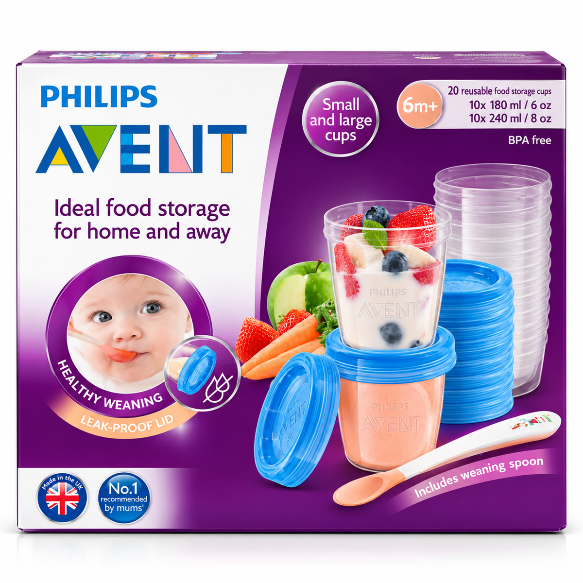 Philips Avent Reusable Food Storage Cups Set