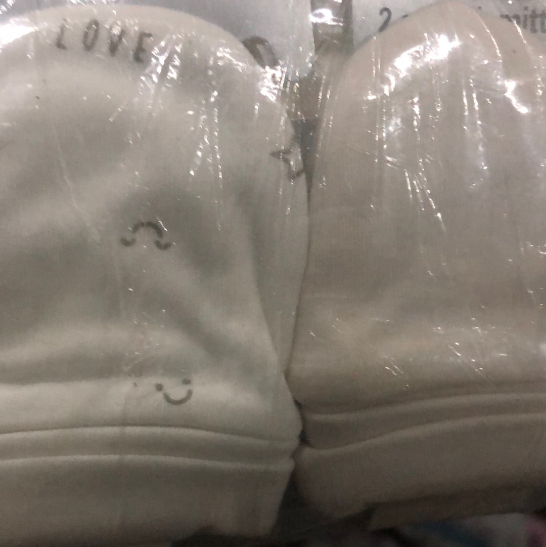 Baby mitten white color