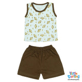 Baby Sando Suit Monkey & Cloud Brown Color | Little Darling