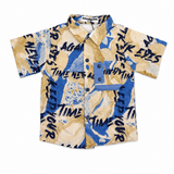 Boys Printed Shirt with Blue Pants & Cap Set
