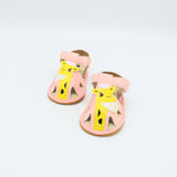 Baby Pink Sandals with Giraffe Design