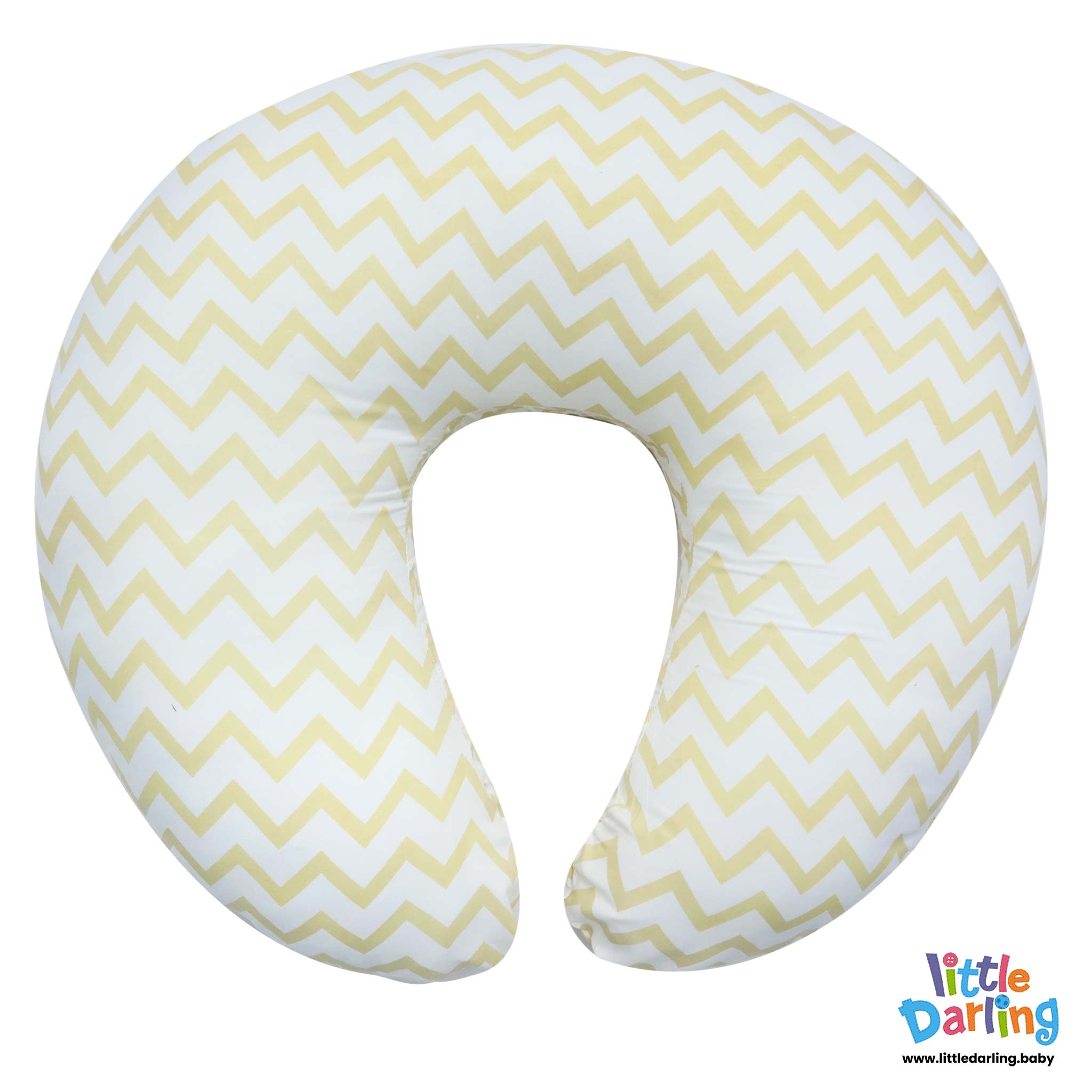 Feeding Pillow White Color Zig Zag Print by Little Darling