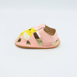 Baby Pink Sandals with Giraffe Design