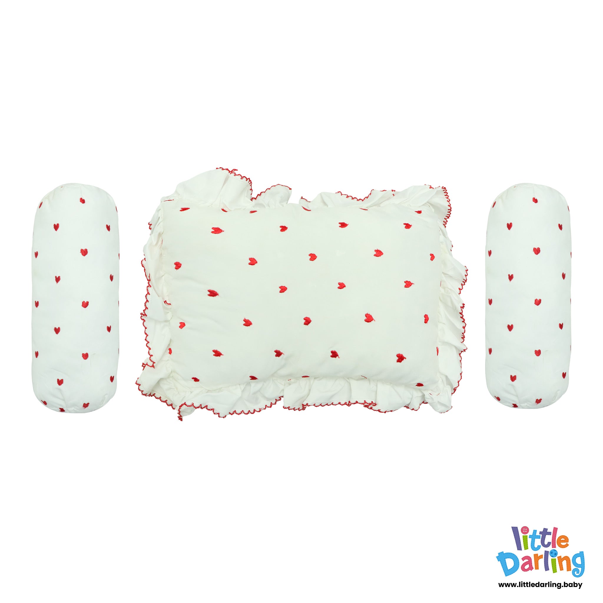 Head Pillow Set PK of 3 Heart Print by Little Darling
