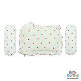 Head Pillow Set PK of 3 Heart Print | Little Darling