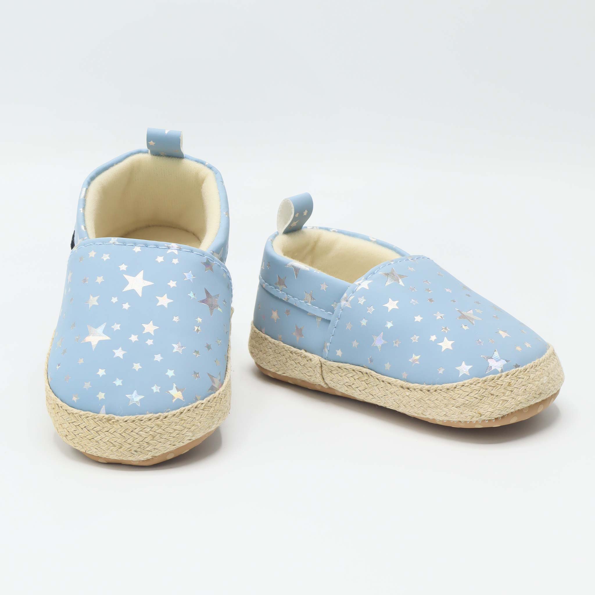 Baby Sneaker Blue Color with Grey Star Print