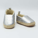 Baby Sneaker Silver Color Grey Star Print