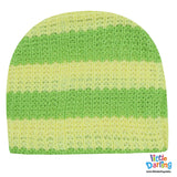 Baby Woolen Cap Green & Yellow Strip By Little Darling