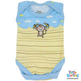 Baby Bodysuit Pk Of 3 Sleeveless Monkey & Cloud | Little Darling