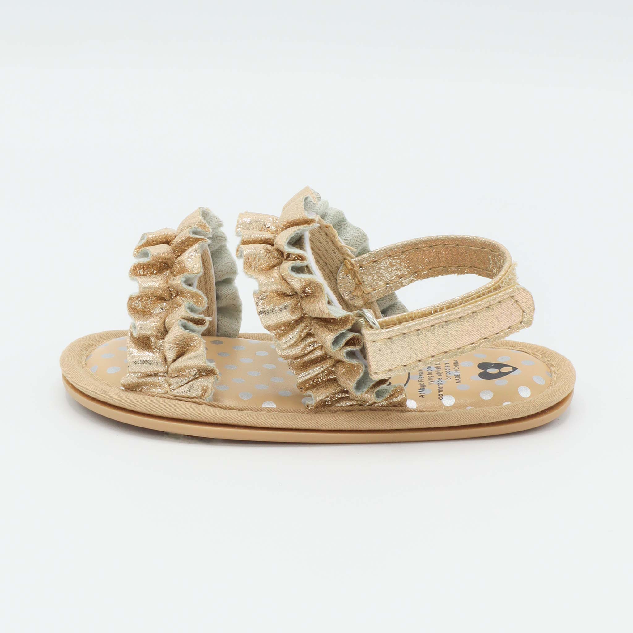 Baby Sandals Gold Color with Silver Dots