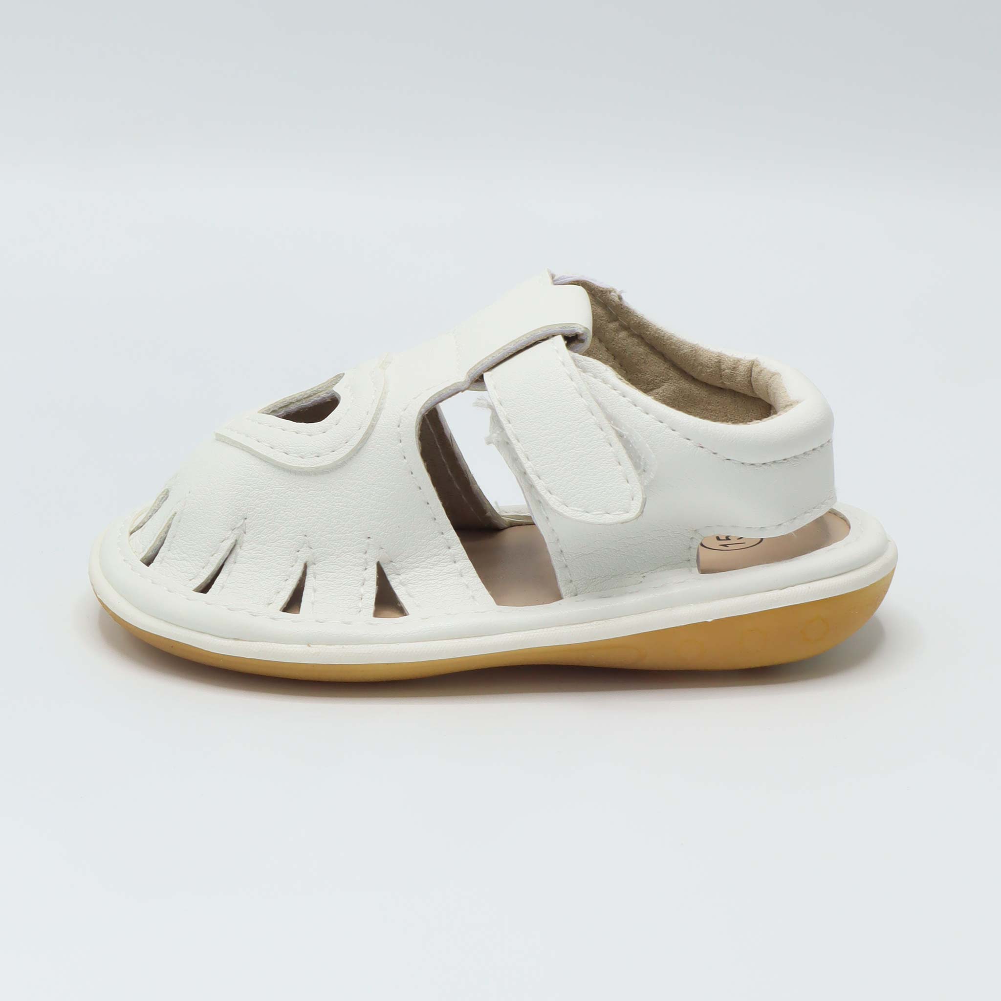 Baby Sandals White Color Heart Pattern