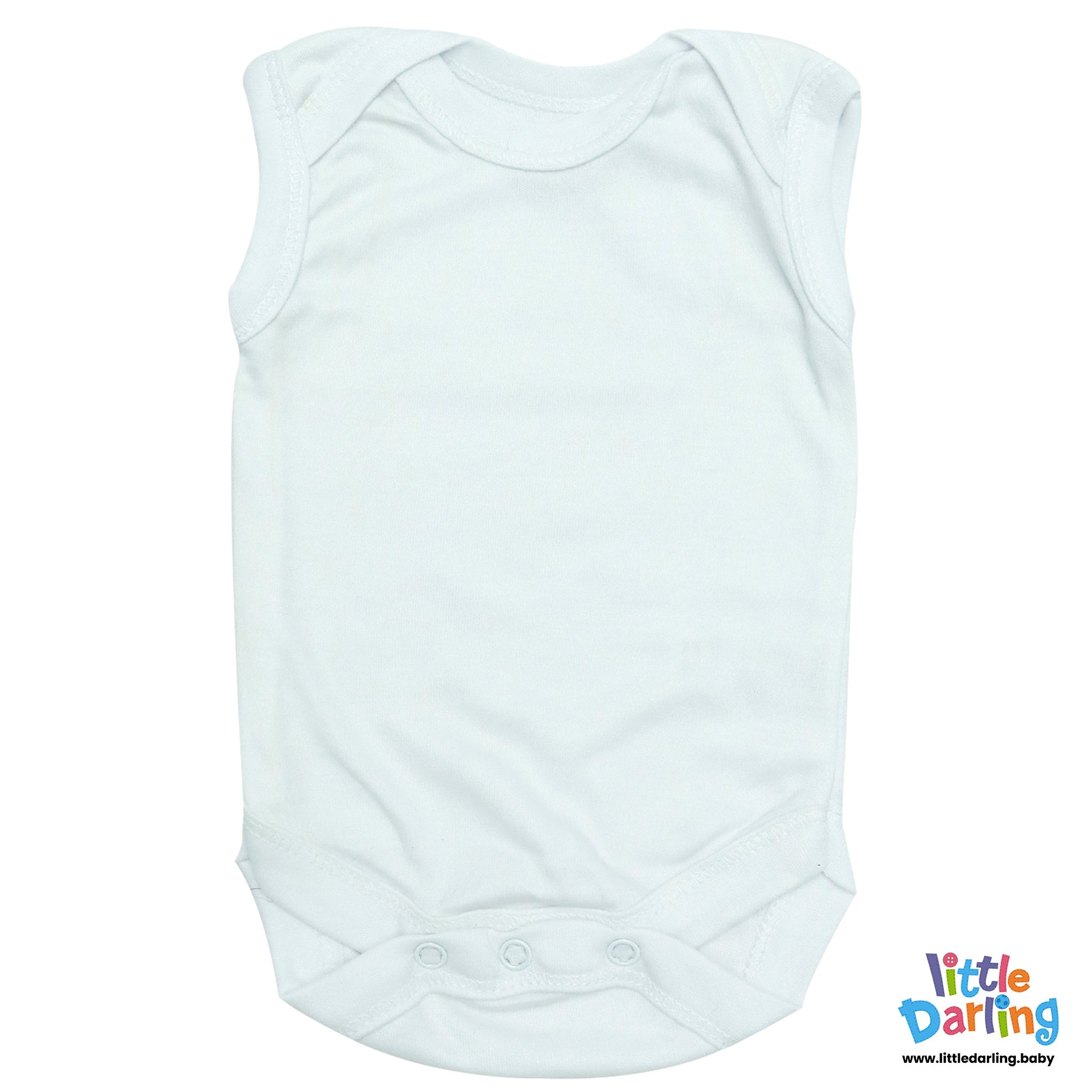 Bodysuit Pack Of 3 Sleeveless White Color by Little Darling