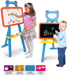 Kids 3-in-1 Magnetic Writing Board with Chalk & Whiteboard