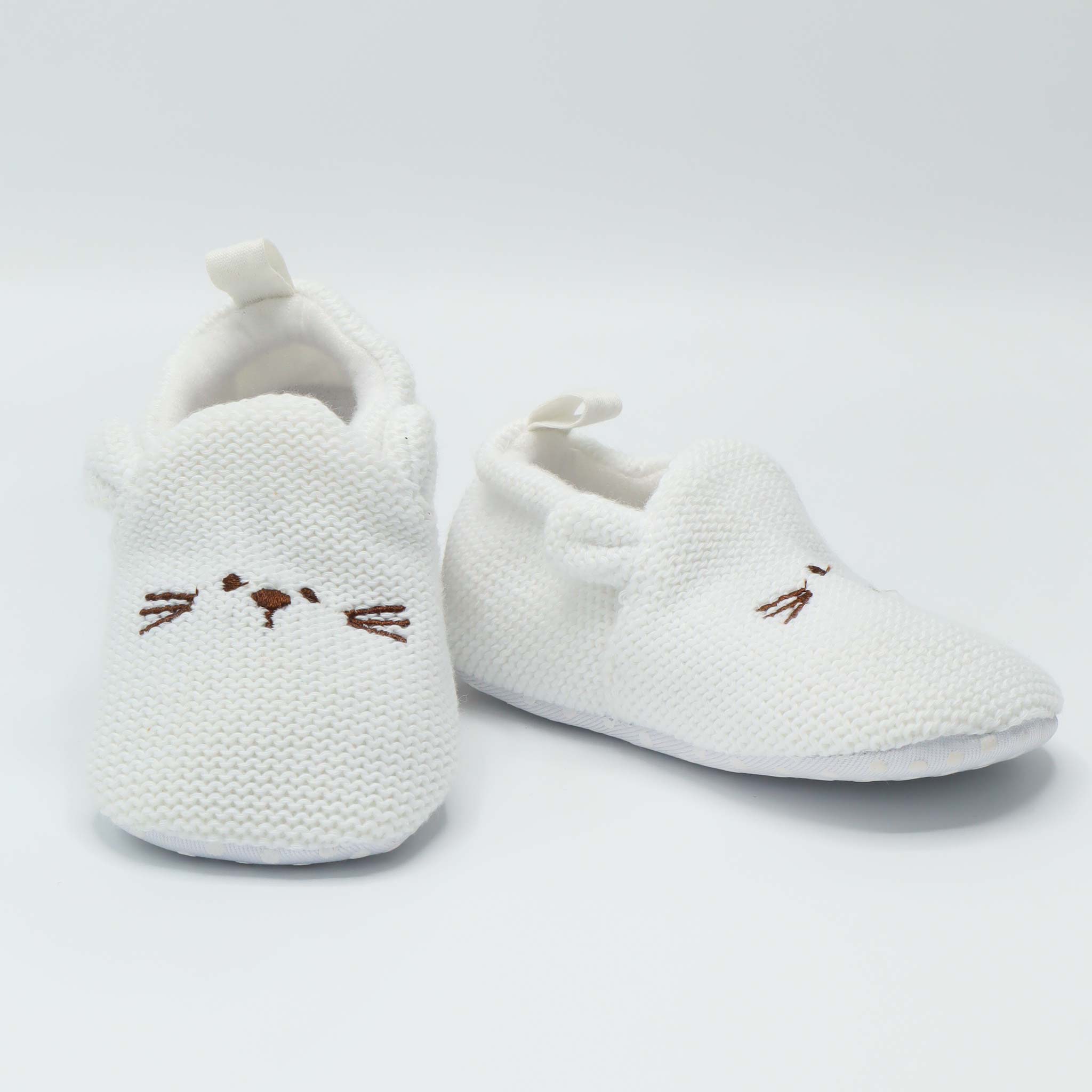 Baby Woolen Shoes White Color