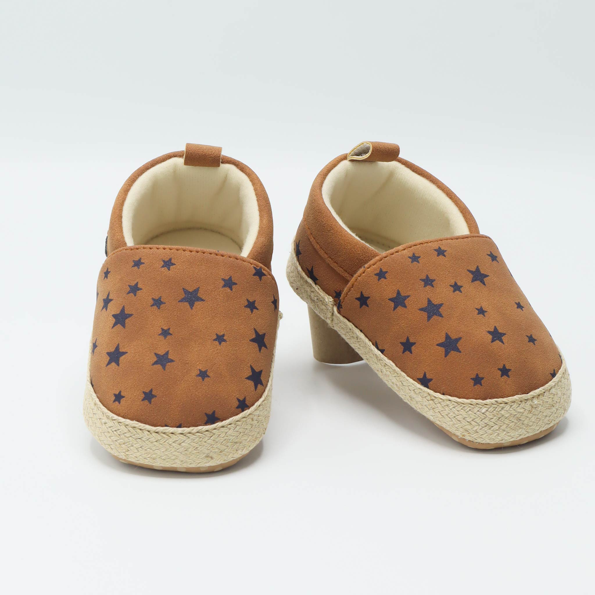 Brown Sneaker With Blue Stars