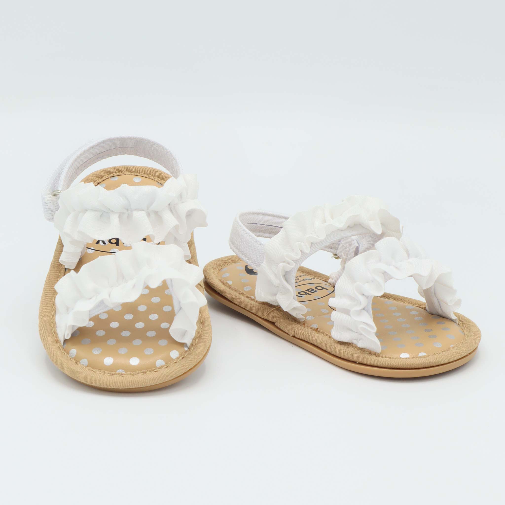 Baby Sandals White Color with Silver Dots