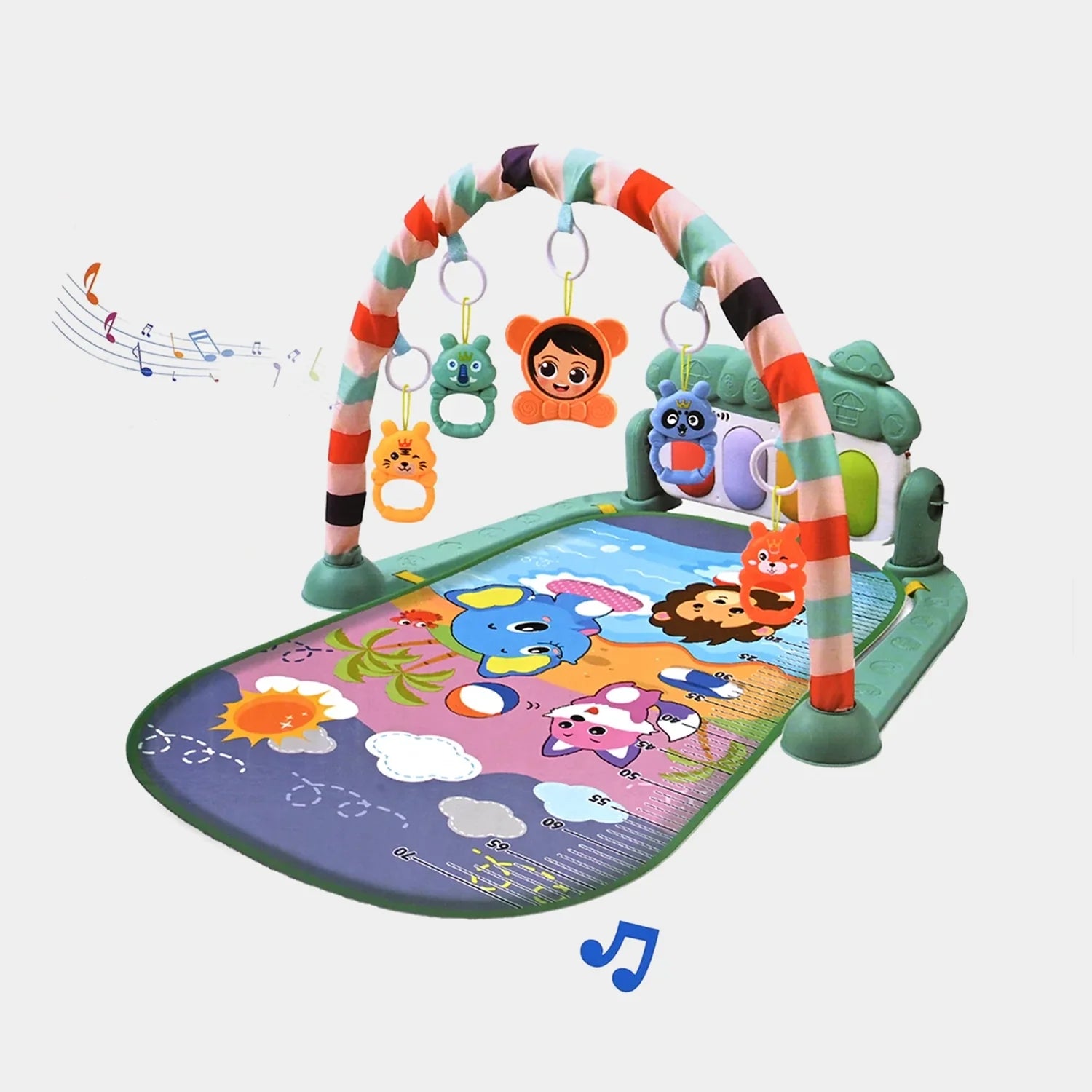 Baby Musical Play Gym Mat with Hanging Toys Interactive