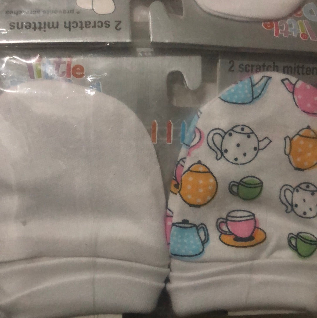 Baby mitten teapot print