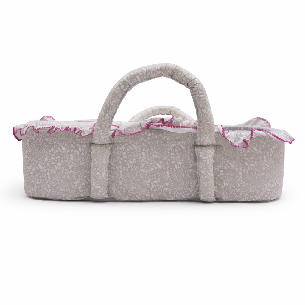 Infant Moses Basket with Elephant Embroidery by Little Darling