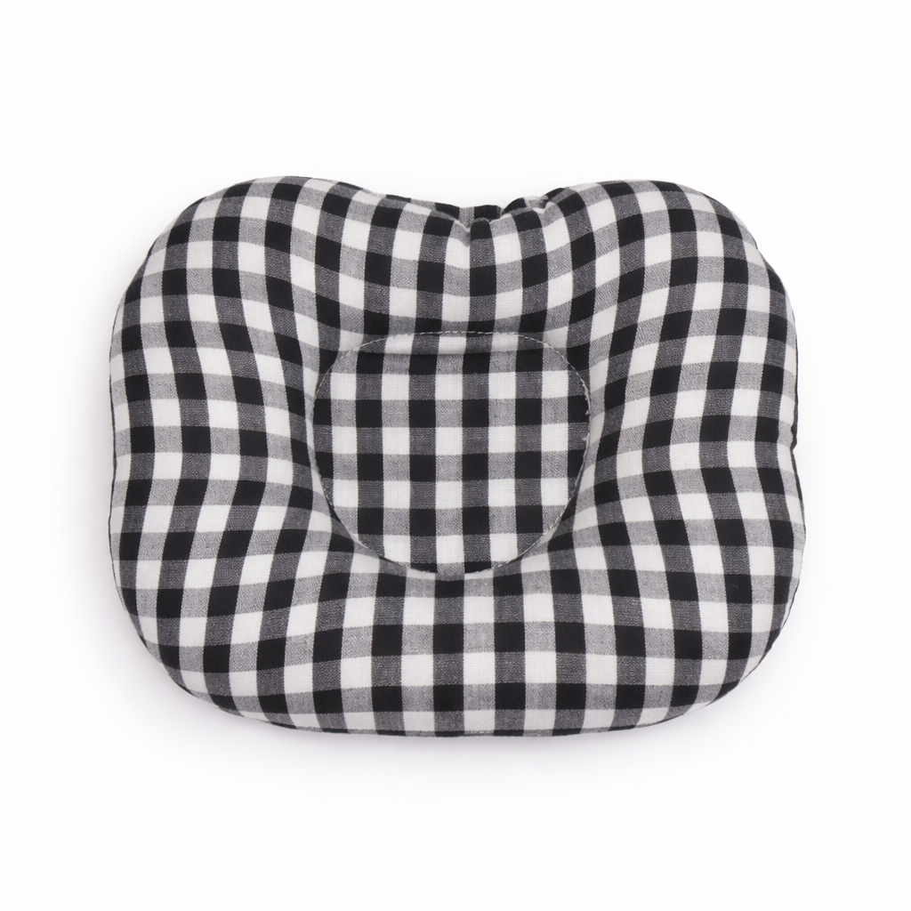 Baby Head Shaping Pillow Black Check by Little Darling