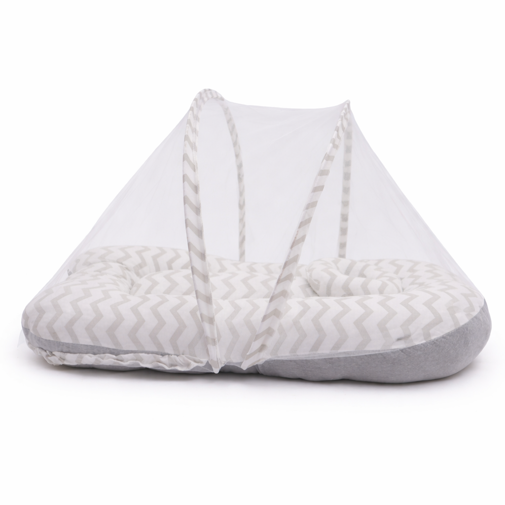 Baby Net Gadda Set 2 Pcs Zig Zag Print by Little Darling