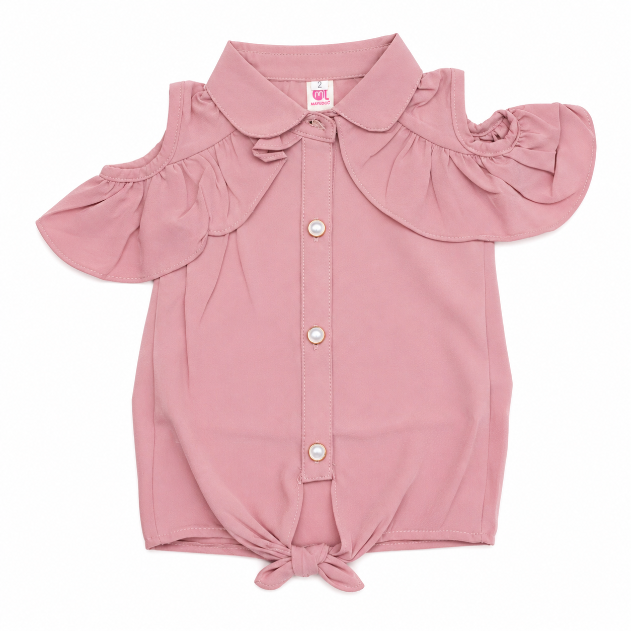 Girls Premium Pink Cold Shoulder Stylish Top