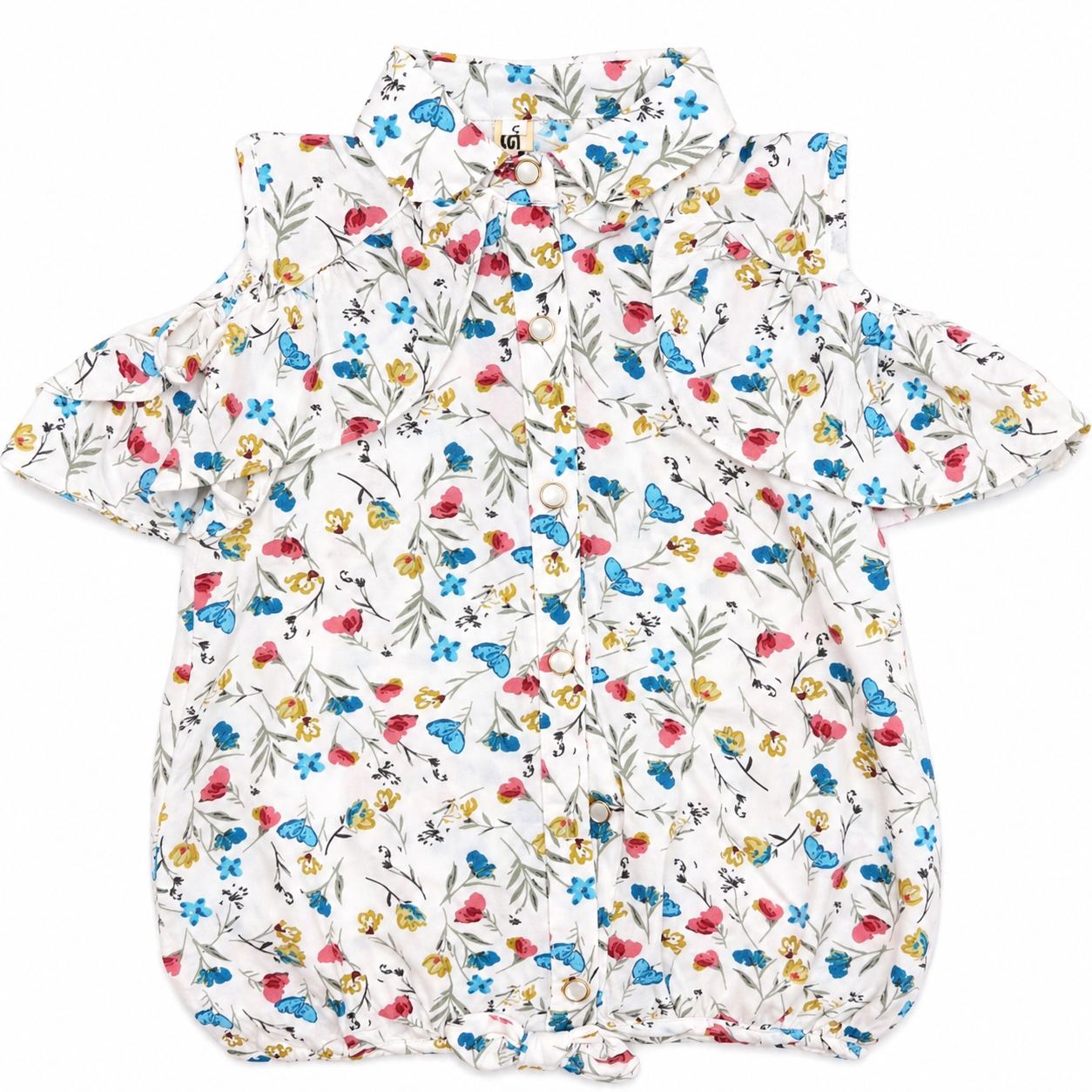 Premium Baby Girls Floral Cold Shoulder Top