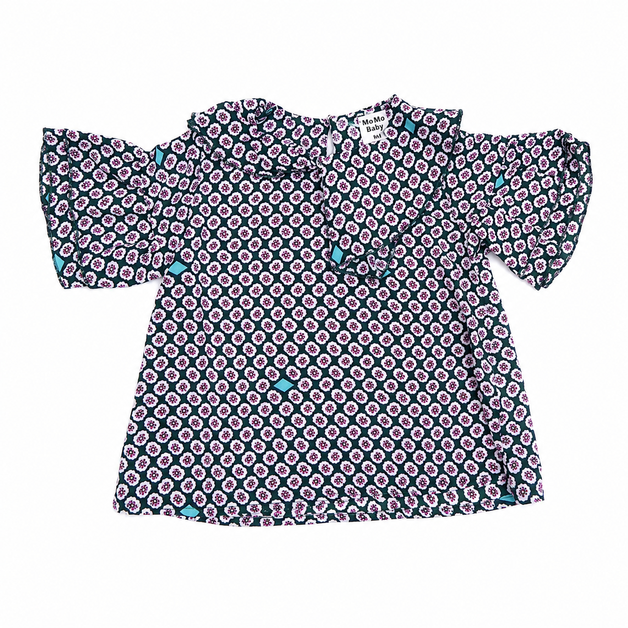 Baby Girls Floral Ruffle Neck Top Stylish