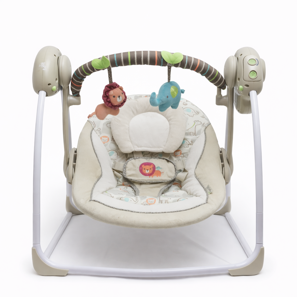 Baby Electric Swing with Animal Toys & Soft Cushion Seat