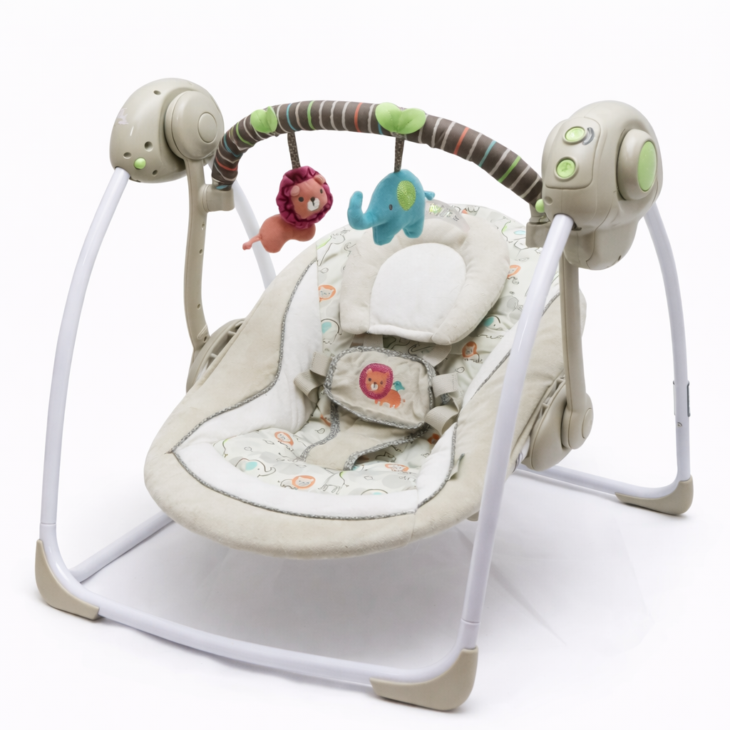 Baby Electric Swing with Animal Toys & Soft Cushion Seat